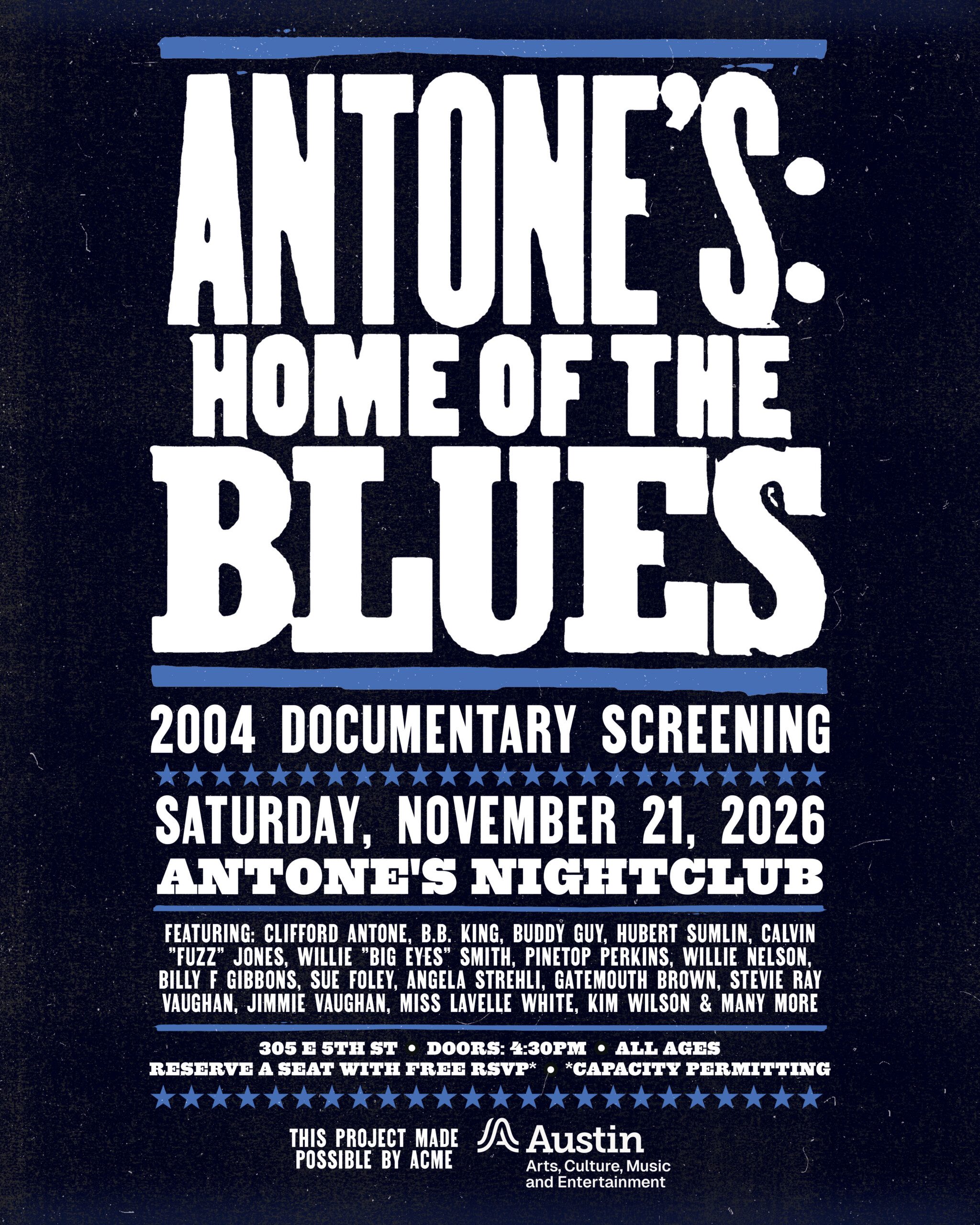 “ANTONE’S: HOME OF THE BLUES” DOCUMENTARY SCREENING